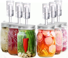 6 Pack Wide Mouth Fermentation Lids Kit Airlocks Stainless Steel