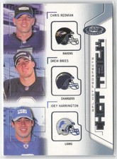 2002 Fleer Hot Prospects #1 Chris Redman Drew Brees Joey Harrington Hat Trick