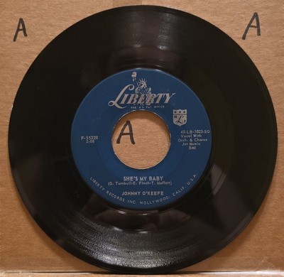 Johnny O'Keefe:  It's Too Late/She's My Baby - Liberty F-55228 - 45rpm