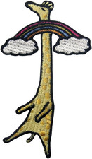 Aufn&auml;her, bestickt, Design: Giraffe zu gro&szlig;, um im Regenbogen zu schlagen, zum A