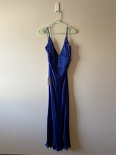Bardot Cobalt Blue Maxi Dress Prom Dress Sleeveless V-Neck Strappy US 12
