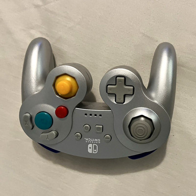 PowerA Nintendo Switch Wireless GameCube Style Controller Silver Ergonomic