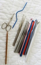 VTG Metal Crochet Hooks Various Sizes BOYE, SUSAN BATES, USA, AERO, ROWAN w Case