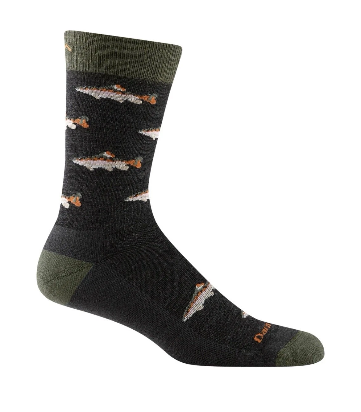 Darn Tough 6085 Charcoal Men's Spey Fly Crew Lightweight Fishing Sock Cushion