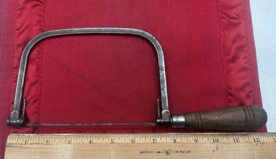 Vintage F.P. Maxson Metal Wood Handle Coping Saw F.P.M. Chicago Adjustable Blade
