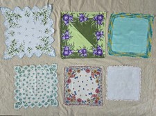 Mixed Lot 6 Ladies hanky Handkerchiefs Vintage