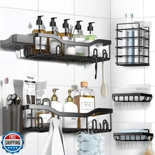 NESOMI Shower Caddy Adhesive Shower Organizer 7-Pack, Rustproof S