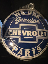Genuine Chevrolet Parts Domed Sign 16 Diameter Garage Chevy Bowtie Mechanic