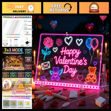 Colorful LED Drawing Board 14x10" - 3 Modes, 7 Colors, Light Up Dry Erase Tablet