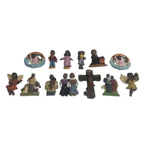 Lot of 13 African American Magnets Refrigerator Magnets Jesus Figurine Magnet
