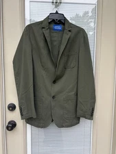 Haggar Smart Wash Comfort Stretch Jacket OLIVE Slim Fit SZ S 36/38 REGULAR