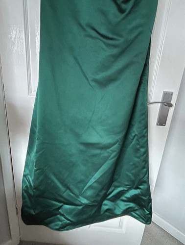 Satin Bottle Green Strapless Corseted Long Length Bridesmaid/Formal Dress - Picture 3 of 12