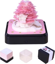 3D Art Calendar Memo Pad 2026, Creative Time Piece Calendar Sakura Tree Rip Away