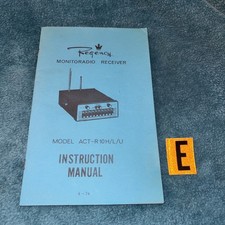 Vintage Regency Monitoradio Receiver Model ACT-R 10H/L/U Instruction Manual OEM