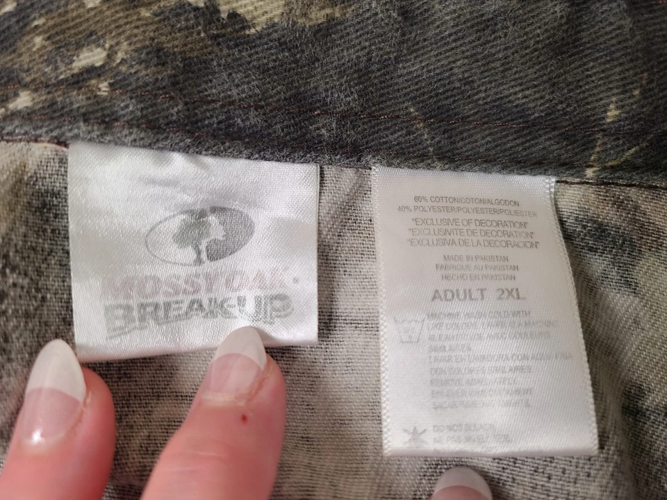 Camisa de camuflaje MOSSY OAK para hombre XXL verde marrón BREAK UP CAMUFLADA CAZA AL AIRE LIBRE Foto 4 de 4