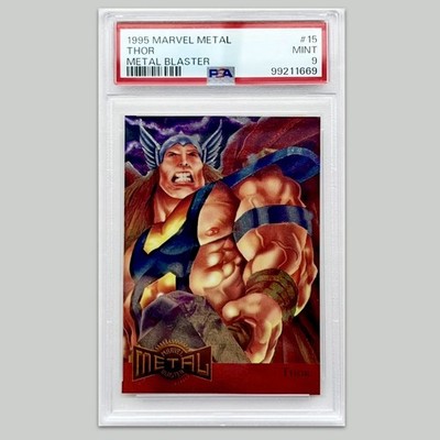 Marvel Comics 1995 Metal Thor PSA Graded Trading Card Rare Avengers Foil Vintage