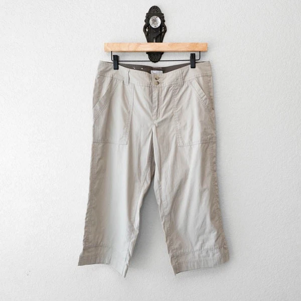 Columbia Khaki Capri Pants Wide Leg Outdoor Hiking Utility Size 8