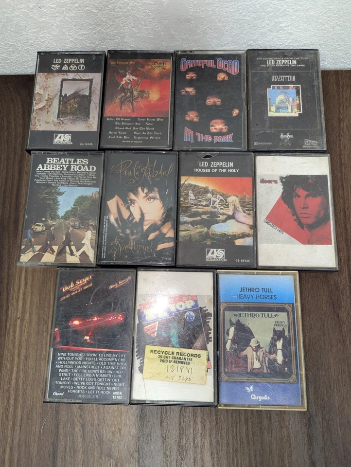 11 Cassette Tape Lot - Classic Rock Beatles Grateful Dead The Doors Led Zeppelin Foto 3 de 3