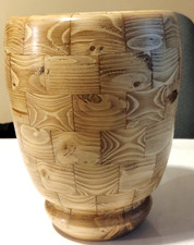 2 x 4 Competition Best of Show LARGE Wood Vase Segmented Pcs 10 in Signed Artist