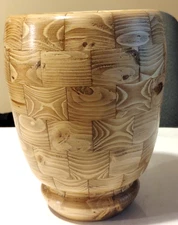2 x 4 Competition Best of Show LARGE Wood Vase Segmented Pcs 10 in Signed Artist