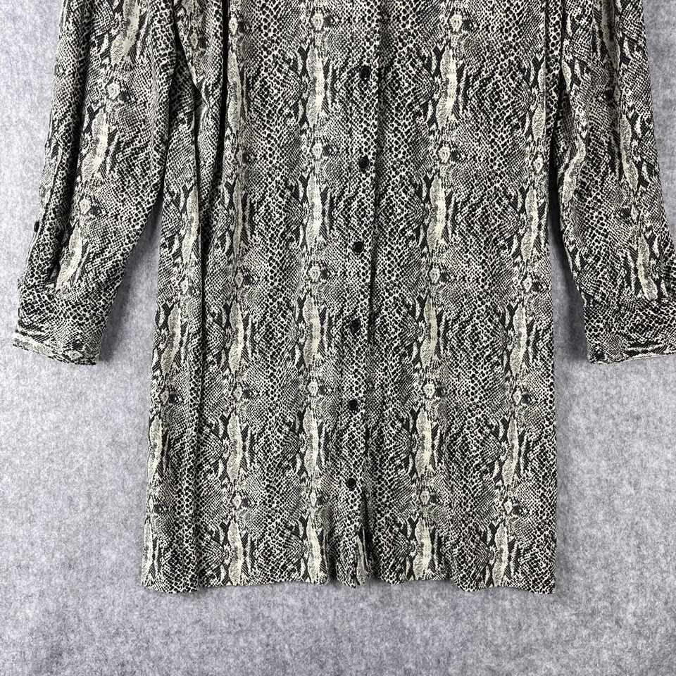 Vestido camisero Norma Kamali para mujer XXL estampado de piel de serpiente manga larga jersey elástico Foto 4 de 4