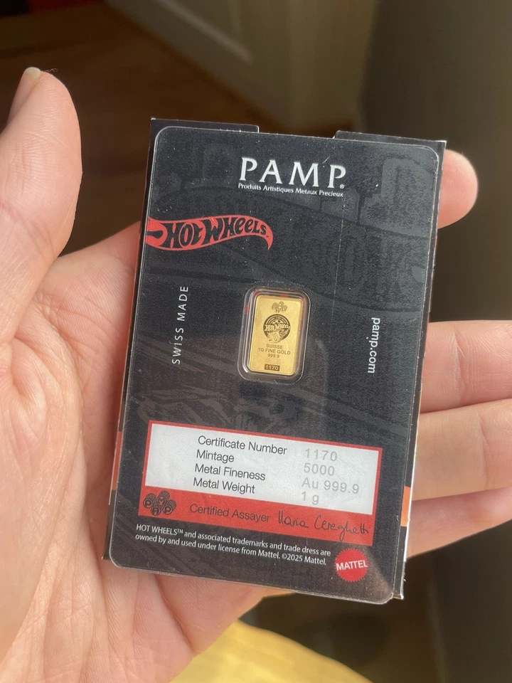 NEW PAMP Suisse Iconic Hot Wheels 1Gram 1g .999 Gold Bar In Assay Card 1170/5000 - Image 2 of 4