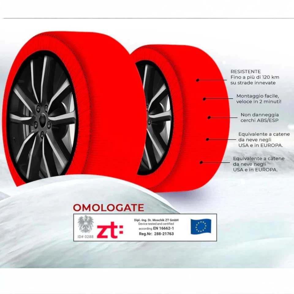 Set 2 Chaussettes De Neige XL Homologué pour Voiture Fr 16662-1 Taille Forgées - Imagen 4 de 4