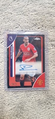 Topps Premier League Chrome Logofractor Rio Ferdinand 9/10 Black Auto Man United