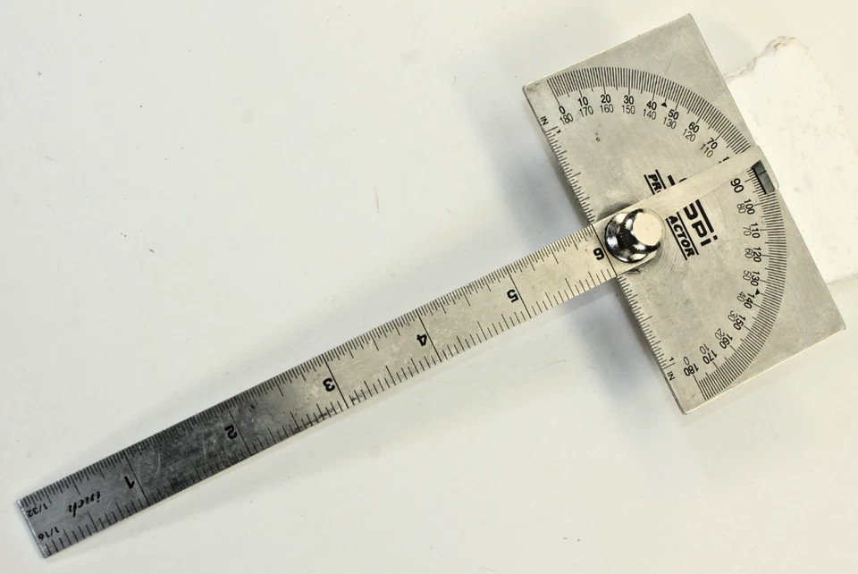 SPI Rectangular Head Protractor 6" Blade Length 180° Machinist Tool Layout - Image 2 of 4