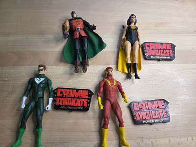 Dc Direct Crime  Syndicate  Johnny Quick, Owl Man, Super Woman, Power Ring  6B1