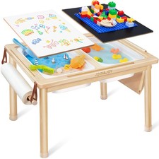 Sensory Tables for Toddler, Multi-Activity Table with Storage Bins, Double-Si...