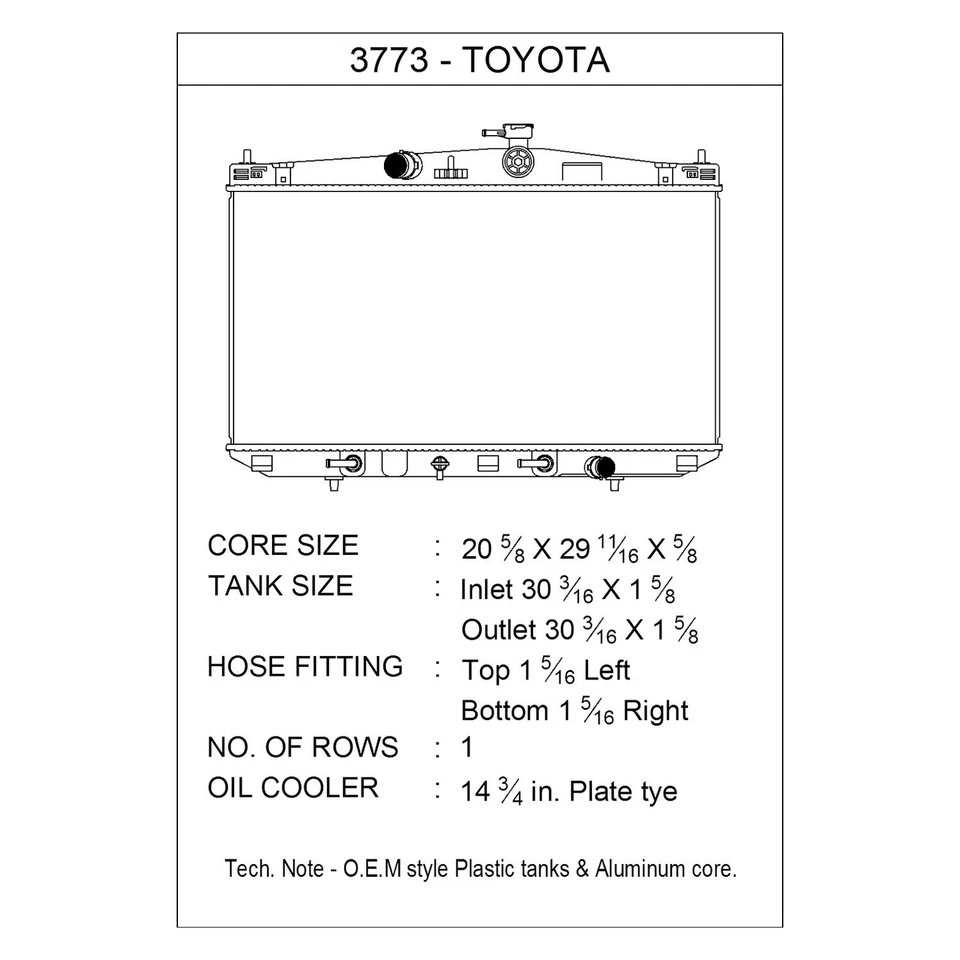 For Toyota Highlander 2014-2019 CSF 3773 Engine Coolant Radiator Foto 2 de 2