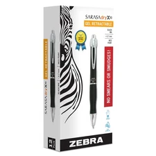Zebra Pens X10 Retractable Gel Pen, Medium Point, 0.7mm, Black Barrel, Acid Free