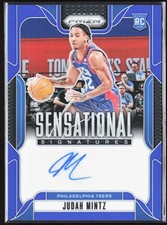 2024-25 Panini Prizm Judah Mintz Sensational Signatures Blue Auto /49 76ers