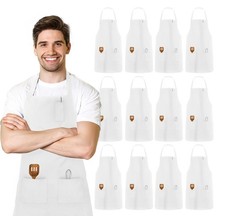 Grembiule bavaglino unisex 100% poliestere cucina chef con cravatte extra lunghe