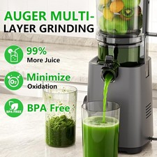 Cold Press Juicer Machines, 5.3" Large Feed Chute 99% Juice Yield, Ultra Quiet