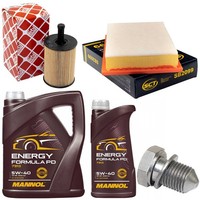 MotoröL Filter Set 5W-40 6 Liter + ÖLablassschraube FüR Skoda Alhambra 2.8 204PS