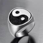 Yin Yang Taichi Symbol Martial Arts Men's Stainless Steel Ring