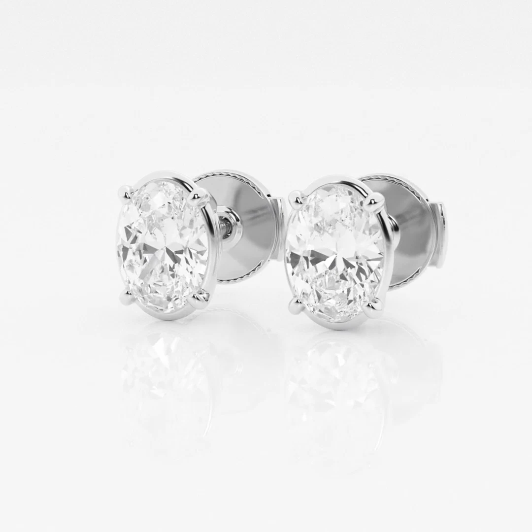 IGI Certified 2.00ct Lab Grown Diamond Stud Earrings in 14k White Gold VVS-VS image-2