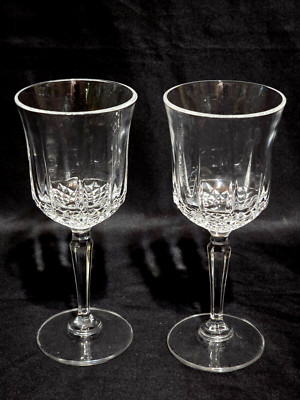 St George American Heritage Crystal Wine Glasses 7  6oz Set of 2 USA