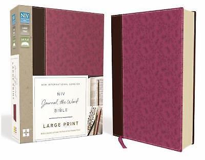 Journal the Word Bible, Large Print, Imitation Leather, Pink/Brown : Reflect, Journal, or Create Art Next to Your Favorite Verses by Zondervan Staff (2016, Imitation Leather)-image