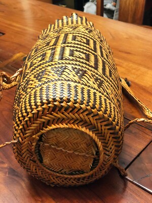 New,Original Natural Rattan Backpack featuring a dayak  display picture 2