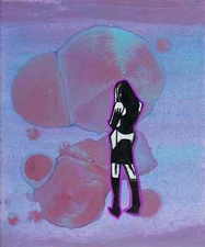 Blue Dream Painting 8"x10" by HC