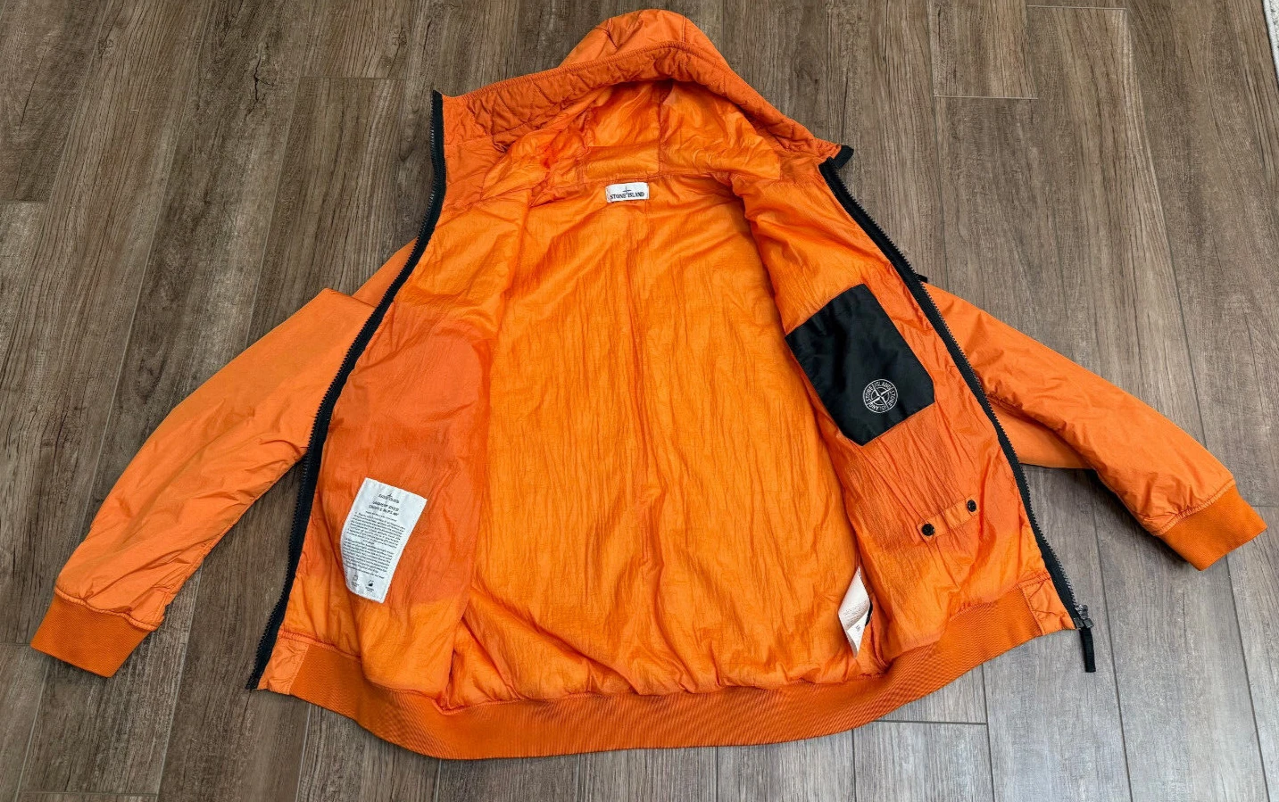 Giacca Stone Island tinta in capo Crinkle Reps NY pioggia inverno XXL rara felpa con cappuccio