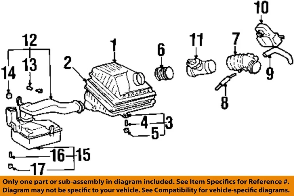 Used Air Cleaner Assembly fits: 2002 Kia Optima 2.4L thru 4/1/01 Grade A - Image 3 of 4