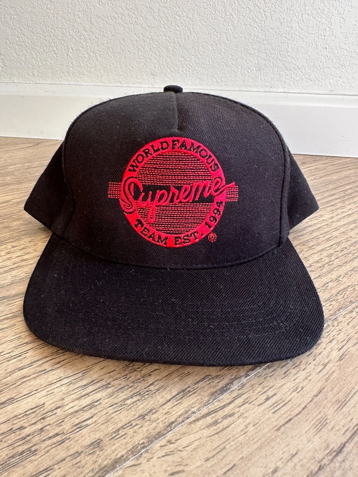 Casquette instantanée 5 panneaux logo Supreme College Circle   Noir