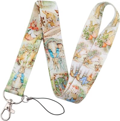Tale of Peter Rabbit Beatrix Potter 17.7'' Neck Lanyard Keychain Holder NEW