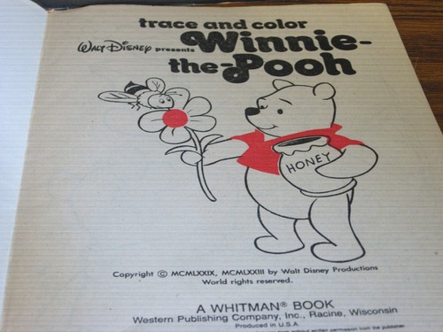 Trace and Color Winnie the Pooh - Disney Coloring Book - Whitman - 1973 Vintage - Picture 4 of 7