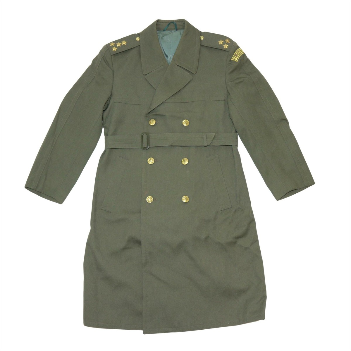 Slovakian Army Surplus Olive Green Trench Coat Excellent
