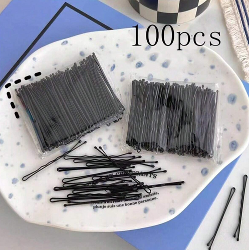 100pcs 5cm Black Metal Hair Clips Bobby Pins for Women & Girls Hair Styling - Picture 3 of 4